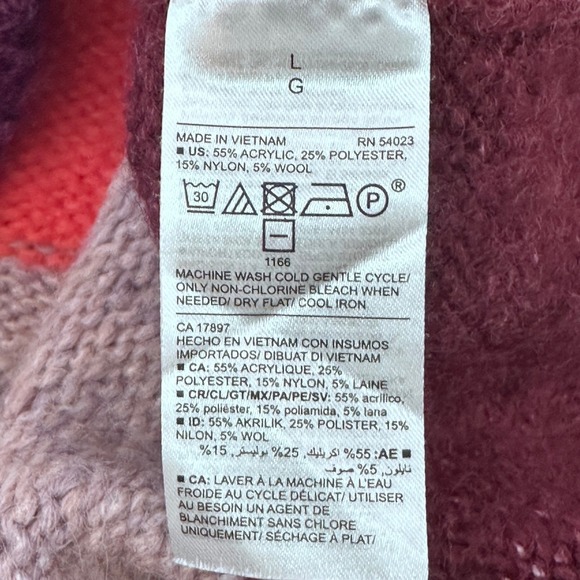 Old Navy Women's Striped Knit Sweater Crew Neck Size Large Pullover - Picture 5 of 6